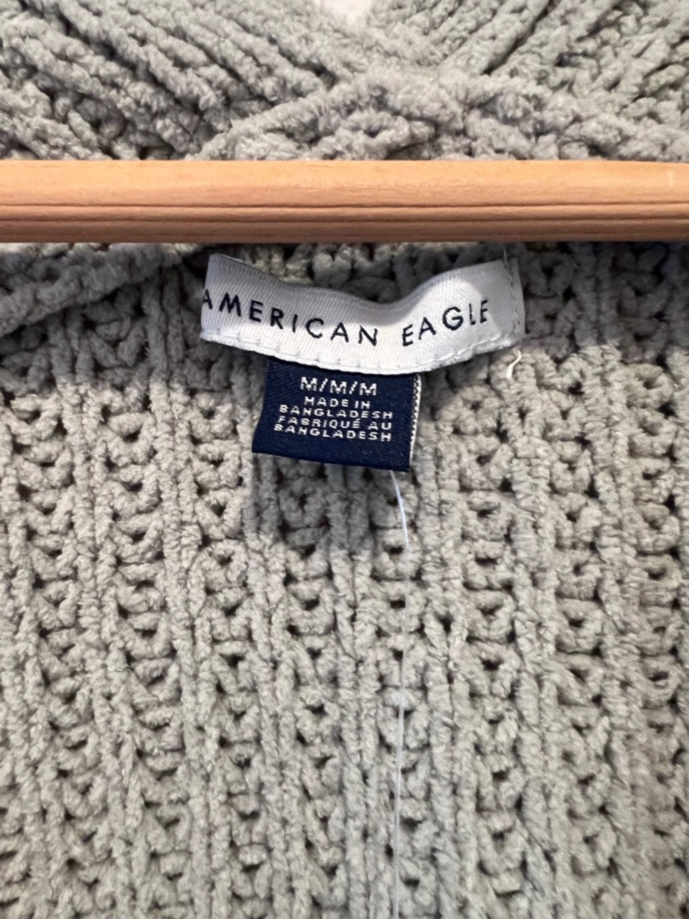 American Eagle Outfitters Open-Front Chunky Knit Cardigan - Sage Green - Picture 3 of 6